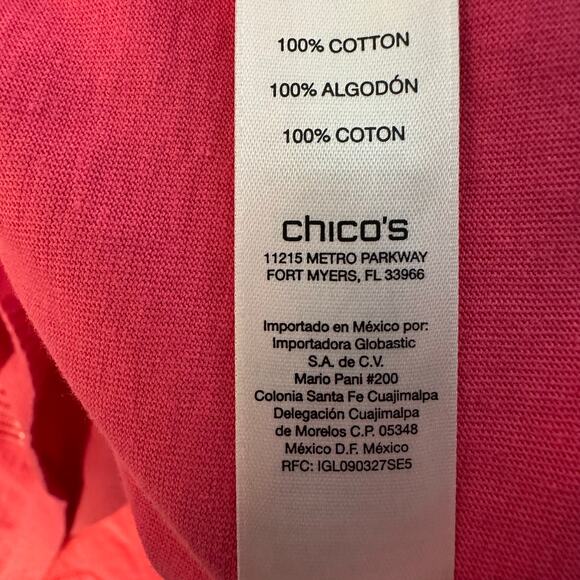 Chico’s women’s T-shirt sequin front pink dressed up casual feminine Normcore - Picture 4 of 8